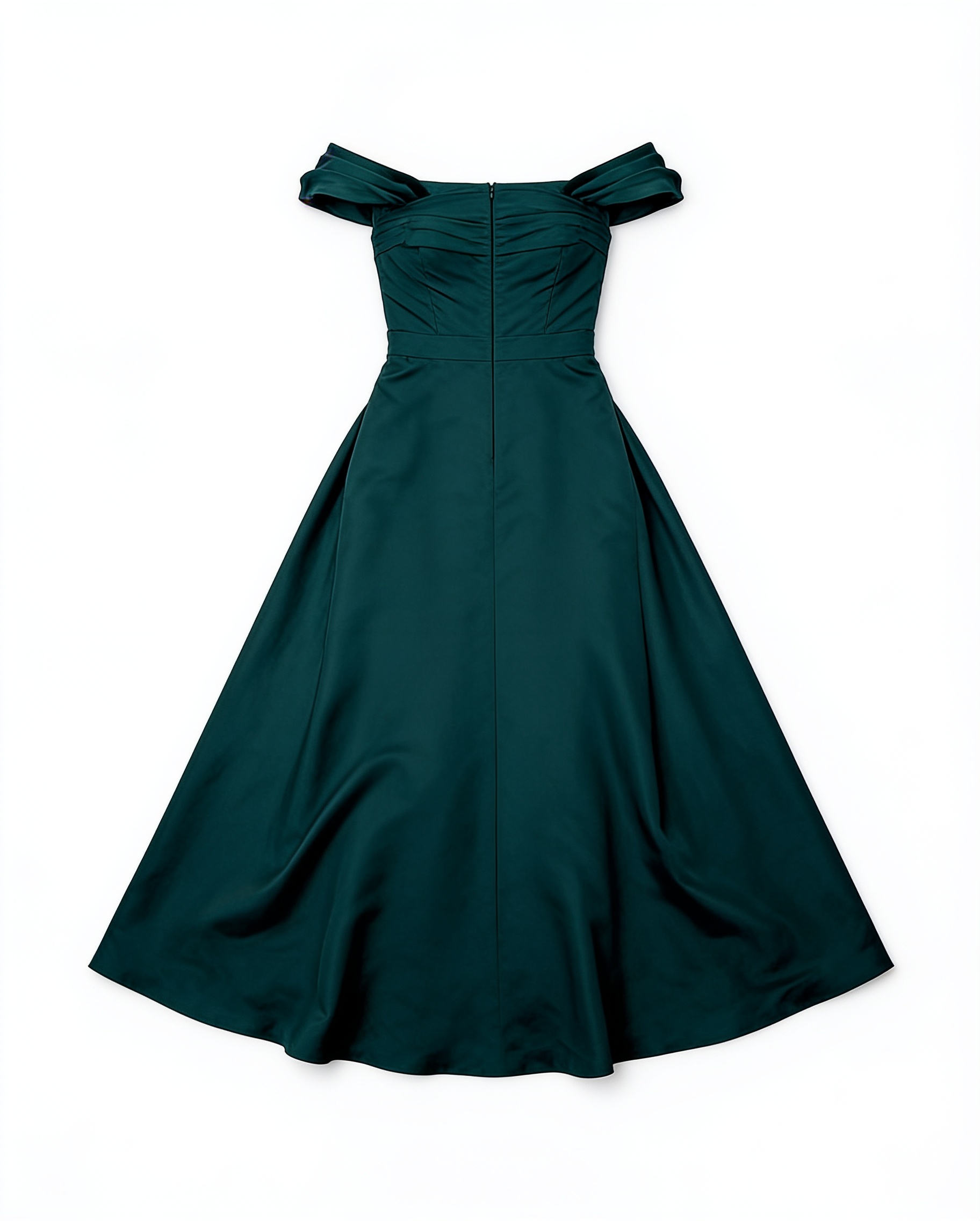 Emerald off-shoulder dress