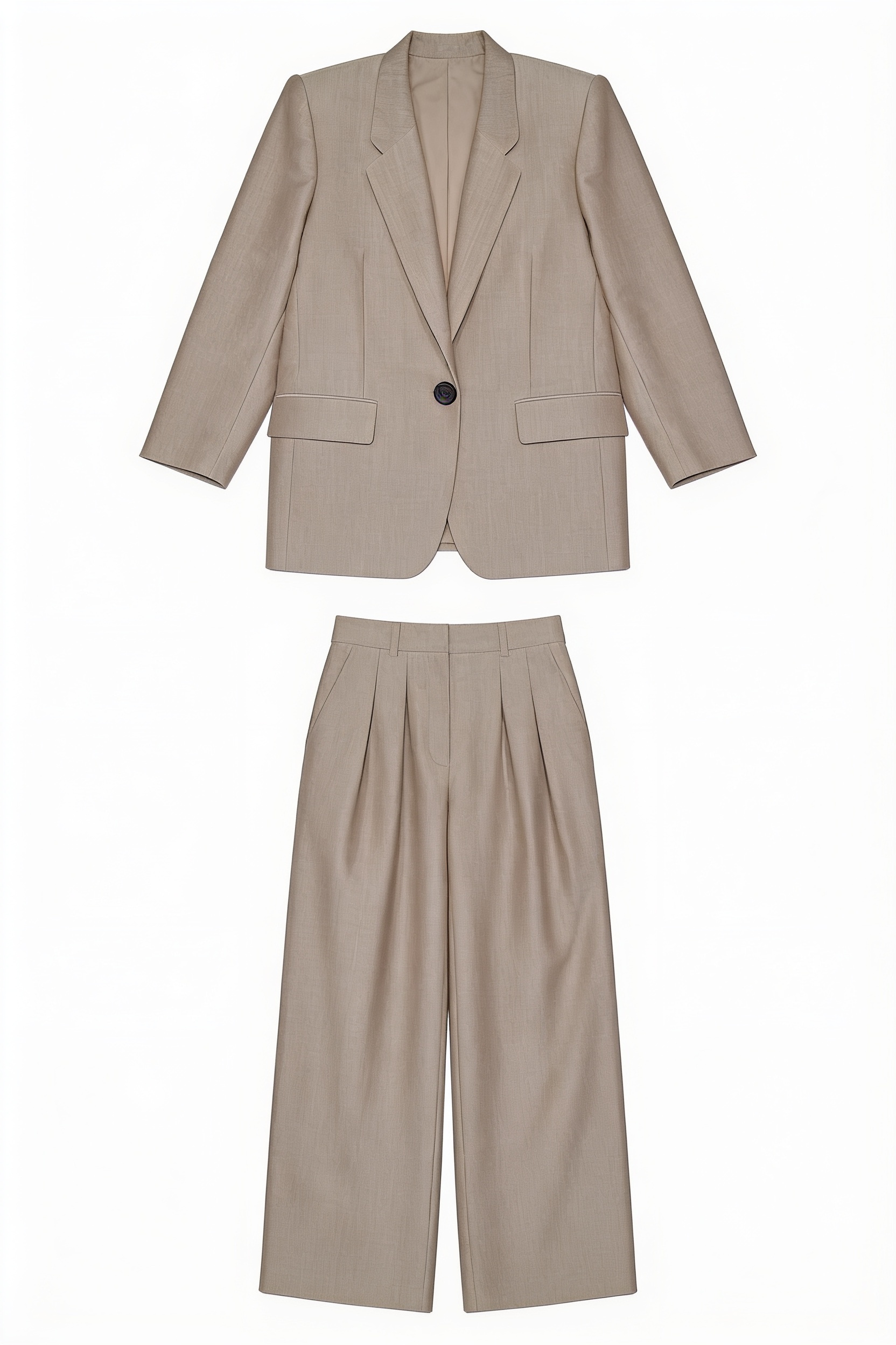 Taupe oversized trouser suit