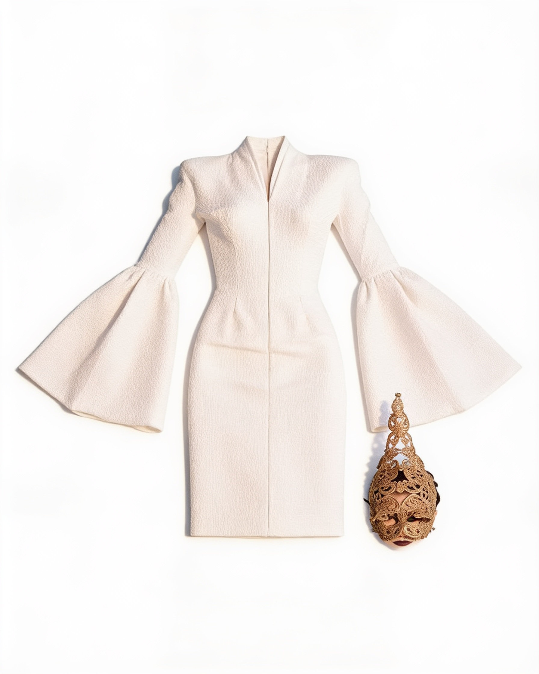 Ivory sculptural coat dress