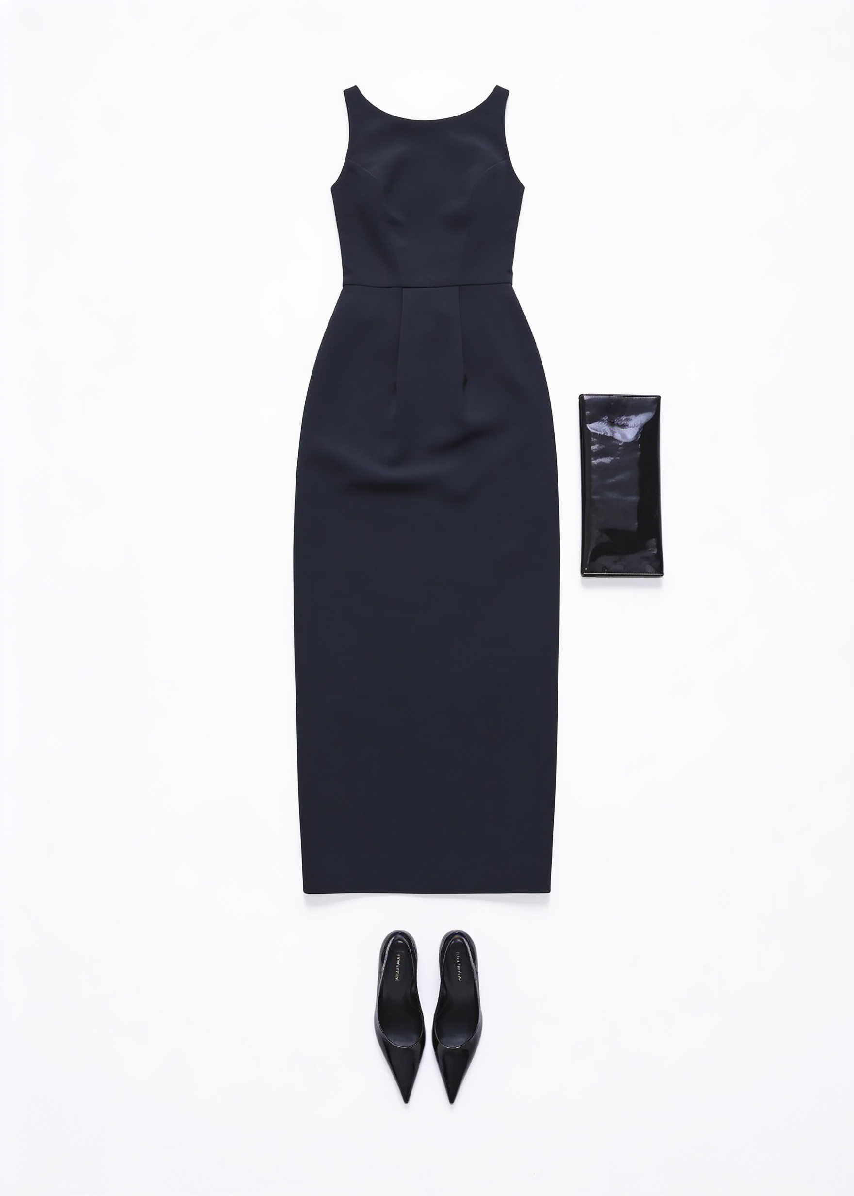 Black fitted sleeveless maxi dress