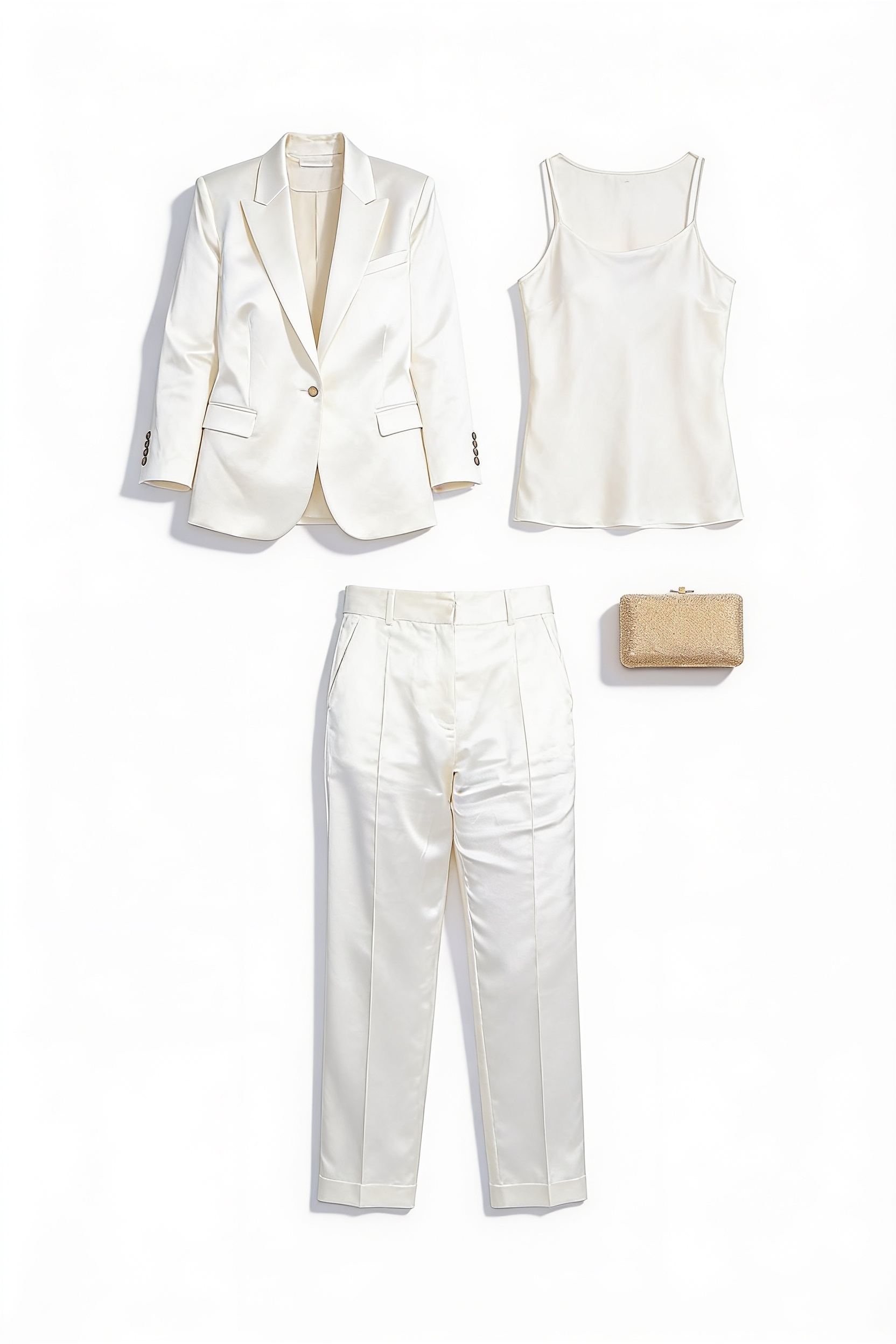 White tailored blazer and trousers